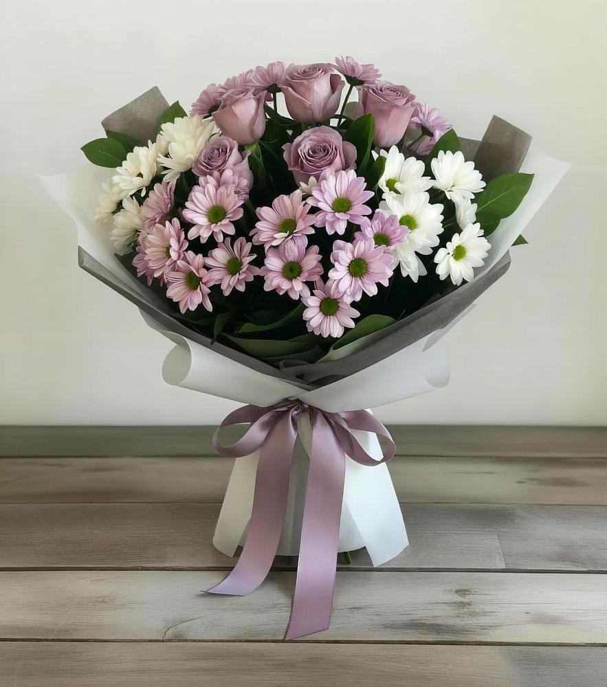 Букет цветов из: Хризантемы и Розы в Черге