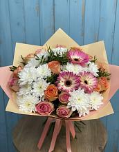 Букет цветов из:  Розы, Герберы и Хризантемы в Черге