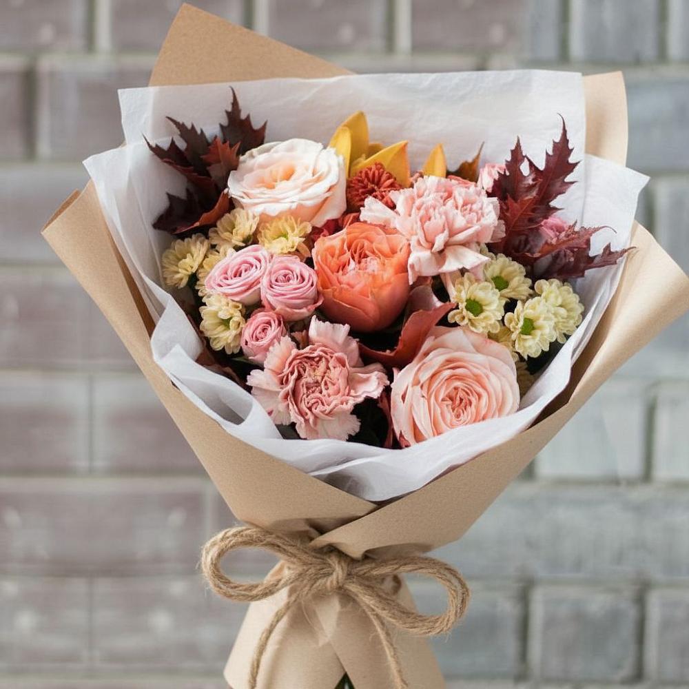 Букет цветов из: Гвоздики, Хризантемы и Розы в Черге