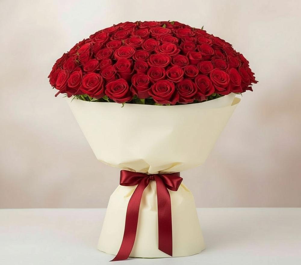 Букет 101 Красная роза Милано в Черге