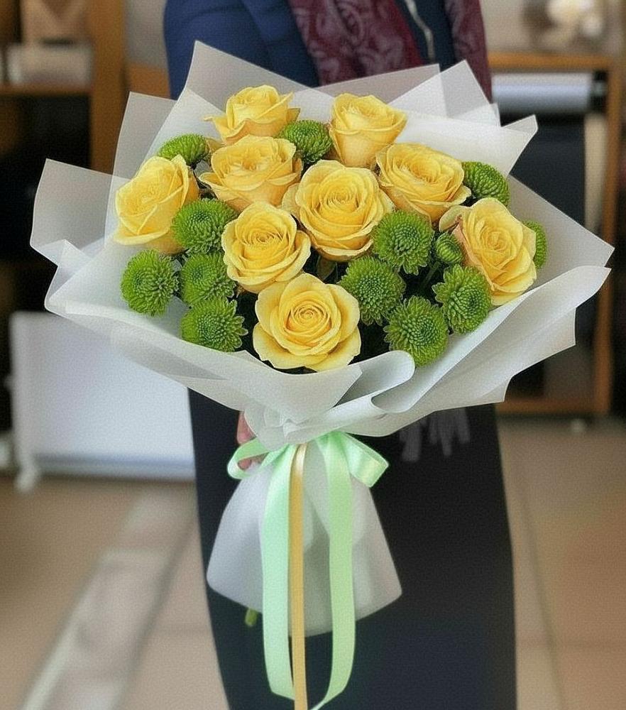 Букет цветов из: Хризантемы и Розы в Черге