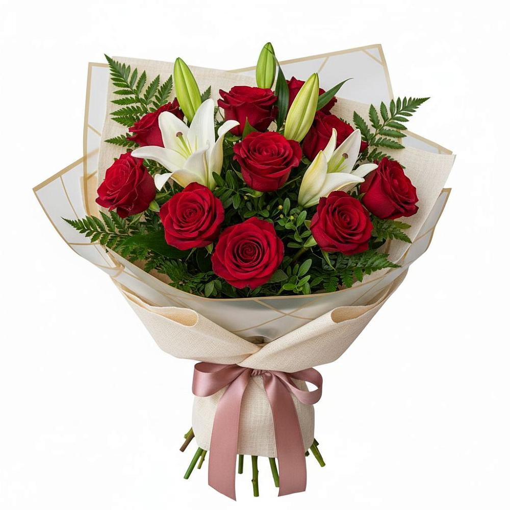 Букет цветов из: Лилии и Розы в Черге