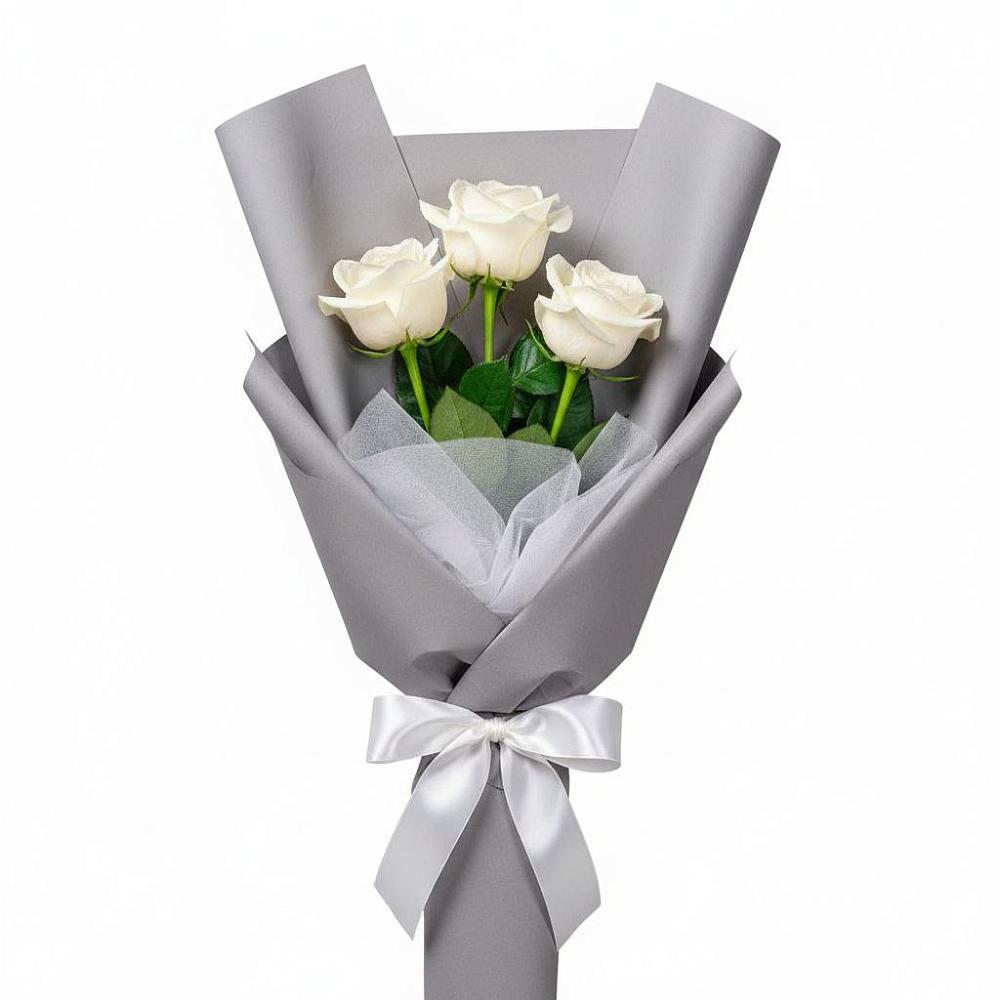 Букет 3 белые розы в Черге