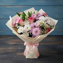 Букет цветов из:  Хризантемы, Альстромерии и Розы в Черге