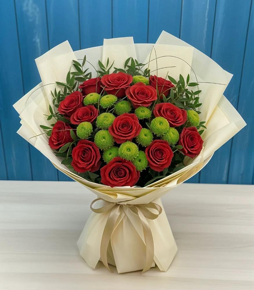 Букет цветов из: Розы и Хризантемы в Черге